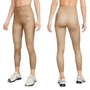 Nike One Luxe Dri-Fit 7/8 Length Mid Rise Leggings 1X Tight Fit Tropical Print
